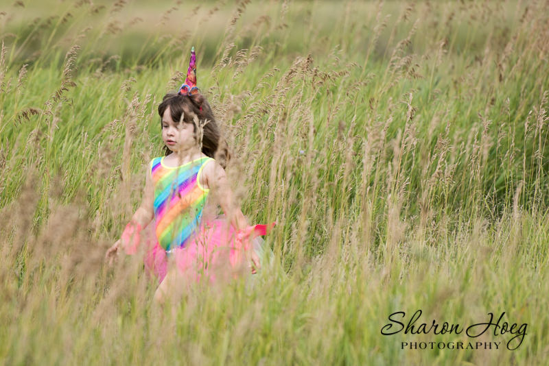 blonde girl dressed as a unicorn, South Lyon Child Photographer