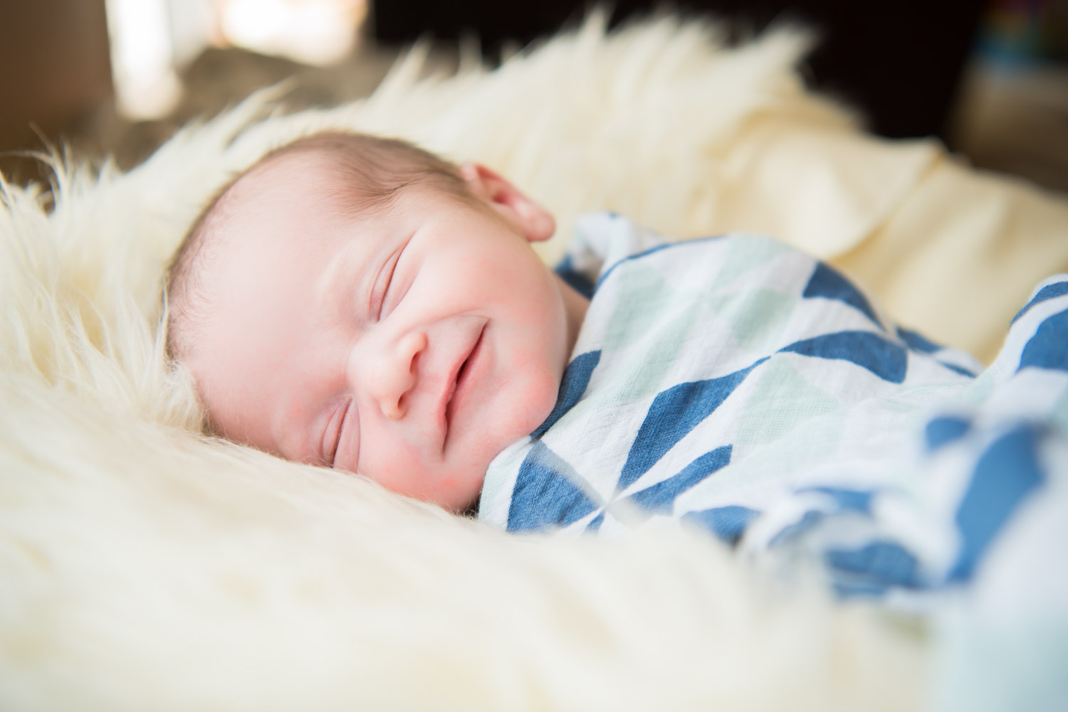 Smiling baby boy, Northville MI Newborn Photographer