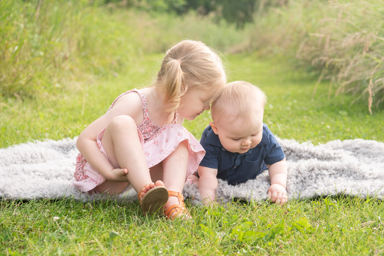 sweet siblings outside photography, northville family photographer